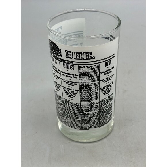 Vintage 1893 The Bee Newspaper Glass Tumbler With "Thank God Edition" Print READ - Picture 2 of 5